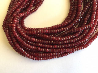 Ruby Rondelle Beads, Faceted Ruby Beads, Natural Ruby Beads, 3mm To 4mm Beads, 16 Inch Strand, SKU-R2