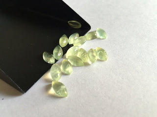18 Pieces 10x5mm Prehnite Marquise Shaped Green Color Smooth Loose Cabochons For Making Jewelry SKU-PR1
