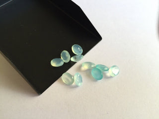 25 Pieces 8x6mm Each Aqua Chalcedony Oval Shaped Faceted Loose Gemstones SKU-C7