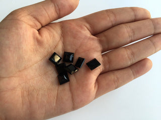 50 Pieces 8mm Each Black Onyx Princess Shaped Faceted Loose Gemstones SKU-BO1