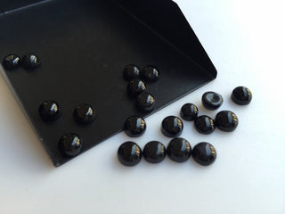 50 Pieces Wholesale 6mm Each Black Onyx Smooth Round Shaped Loose Cabochons BO3