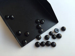 50 Pieces Wholesale 6mm Each Black Onyx Smooth Round Shaped Loose Cabochons BO3
