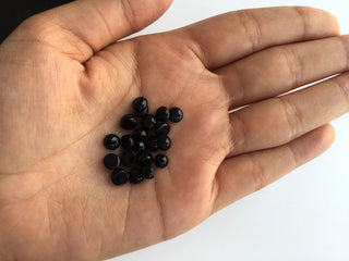 50 Pieces Wholesale 6mm Each Black Onyx Smooth Round Shaped Loose Cabochons BO3