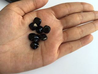 100 Pieces Wholesale 10mm Each Black Onyx Faceted Cushion Shaped Loose Gemstones SKU-BO11