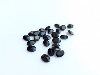 50 Pieces Wholesale 7x5mm Each Black Onyx Faceted Oval Shaped Loose Gemstones SKU-BO16