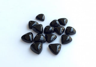 30 Pieces Wholesale 8mm Each Black Onyx Trillion Shaped Smooth Loose Cabochons SKU-BO12