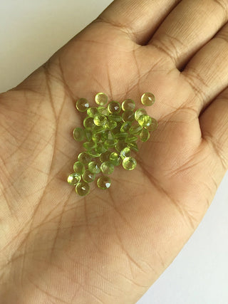 40 Pieces Wholesale 4mm Each Natural Peridot Round Shaped Faceted Green Color Loose Gemstones SKU-P2