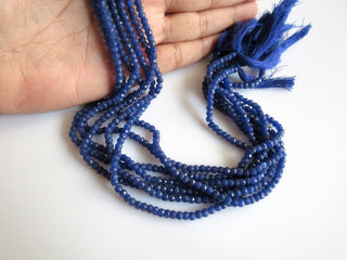 Blue Jade Faceted Sapphire Rondelle Beads 4mm 13 Inch Strand, GDBS1