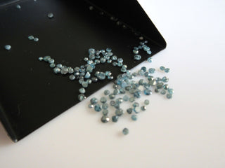 5 CTW Blue Rose Cut Diamond Lot, Loose Rough Diamond, Faceted Blue Raw Diamond, 1mm To 2mm Each, SKU-DD10