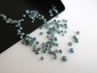 5 CTW Blue Rose Cut Diamond Lot, Loose Rough Diamond, Faceted Blue Raw Diamond, 1mm To 2mm Each, SKU-DD10