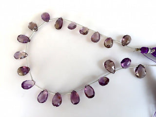 Ametrine Faceted Pear Briolette Beads, Natural Ametrine Gemstone, 13mm To 17mm  Each, 12 Pieces Approx