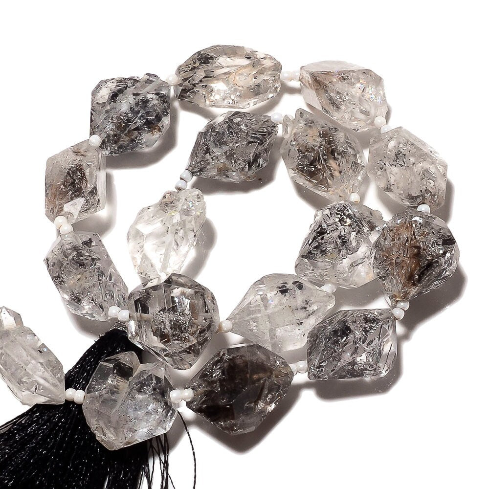 Herkimer Diamond Raw Nugget Tumble Stone Beads