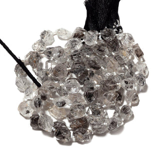Raw Herkimer Diamond, AAA Herkimer Diamond Beads, Herkimer Diamond Nuggets, 12mm To 15mm Each, 6 Inch Half Strand, SKU-B126