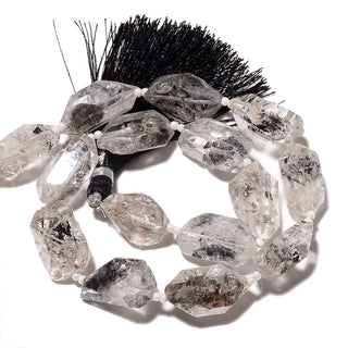 Herkimer Diamond Beads, Raw Herkimer Diamonds, Herkimer Diamond Nuggets, 16mm To 20mm Each, 12 Inch Strand, SKU-B135