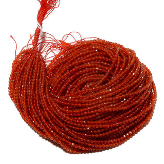 Rare 2mm Red Onyx Beads, Faceted Round Beads, Natural Red Onyx Beads, 15 Inch Strand, SKU-B83