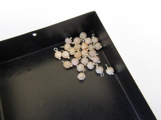 25 pcs 3mm Pink Opal Rondelle Beads, Faceted Rondelles, Wire Wrapped Gemstone Beads, Jewelry Hangings, SKU-JH2