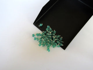 25 pcs Emerald Rondelle Beads, 3mm Faceted Rondelles, Wire Wrapped Gemstone Beads, Jewelry Hangings, SKU-JH4