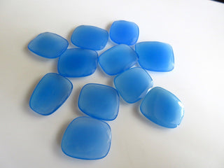 2 Pieces 26mm to 28mm Each Huge Blue Chalcedony Rose Cut Loose Cabochons GFJ