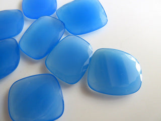 2 Pieces 26mm to 28mm Each Huge Blue Chalcedony Rose Cut Loose Cabochons GFJ