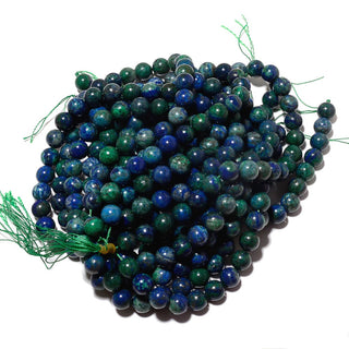 Azurite Beads, Lapis Chrysocolla, Natural Azurite Malachite, 10mm Round Beads, 13 Inch Strand, SKU-BB43