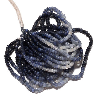 3mm To 4mm Blue Sapphire Sapphire Faceted Rondelle Beads, Faceted Blue Sapphire Beads 16 Inch Strand, SKU-B95