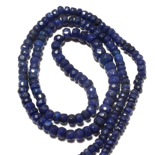 Sapphire Faceted Rondelle Beads, Natural Sapphire Beads, 3mm To 4mm Beads, 16 Inch Strand, Sold As 1 Strand/5 Strands, SKU-SA1