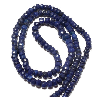 8 Strands Multi Layer Sapphire Necklace, Blue Sapphire Faceted Rondelle Beads Necklace, 3.5mm To 5mm Beads, 16-22 Inch Strand, SKU-B123