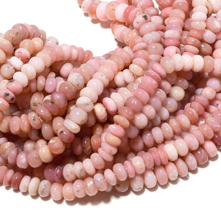 Peruvian Pink Opal Beads, Pink Opal Rondelle Beads, Opal Rondelles, 9mm Each, 16 Inch Strand, SKU-B25