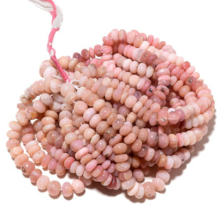 7MM Peruvian Pink Opal Beads, Pink Opal Rondelle Beads, Opal Rondelles, 16 Inch Strand, SKU-B25