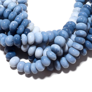 AAA Blue Opal Rondelle Beads, Natural Blue Opal, Peruvian Opal Beads, 10mm Rondelle Beads, 16 Inch Strand, SKU-B22