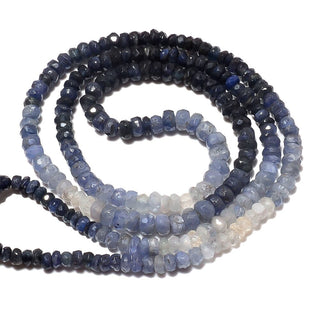 3mm To 4mm Blue Sapphire Sapphire Faceted Rondelle Beads, Faceted Blue Sapphire Beads 16 Inch Strand, SKU-B95