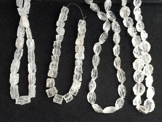 Rough Quartz Crystal Coin Beads, Raw Crystal beads, Hammered Gemstone Beads, 15-24mm Approx, 16 Inch Strand, SKU-RG4