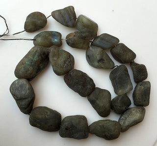 Raw labradorite Beads, Natural Labradorite Tumbles, Hammered Gemstone Beads, 17-22mm Approx, 16 Inch Strand, SKU-RG6