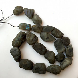Raw labradorite Beads, Natural Labradorite Tumbles, Hammered Gemstone Beads, 17-22mm Approx, 16 Inch Strand, SKU-RG6