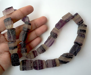 Rough Natural Fluorite Gemstone Hammered Box beads 17-22mm Approx. 16 Inch Strand, SKU-RG5