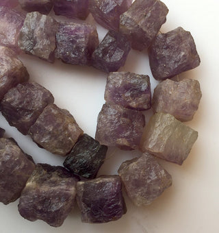 Raw Amethyst Box Beads, Natural Amethyst Beads, Hammered Gemstone Beads, 10-15mm Approx, 12 Inch Strand, SKU-RG8