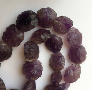 Raw Amethyst Coin Beads, Natural Amethyst Beads, Hammered Gemstone Beads, 15-22mm Approx, 16 Inch Strand, SKU-RG9