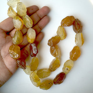 Yellow Onyx Marquise Beads, Natural Hammered Rough Onyx Gemstone Beads, 18-24mm Approx, 20 Inch Strand, SKU-RG14