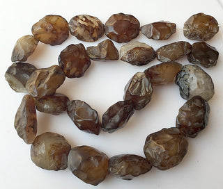 Raw Smoky Quartz Natural Hammered Rough Gemstone Beads 18-22mm Approx. 20 Inch Strand, SKU-Rg27