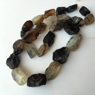 Raw Banded Agate Marquise Beads, Natural Hammered Rough Agate Gemstone Beads, 16-25mm Approx, 20 Inch Strand, SKU-Rg34