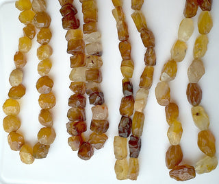 Yellow Onyx Box Beads, Natural Hammered Rough Onyx Gemstone Beads, 13-15mm Approx, 22 Inch Strand, SKU-Rg15