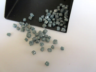 5 Pcs Blue Diamond Box Beads, Loose Rough Diamond, Uncut Diamond, Raw Blue Diamond Cubes, Undrilled Box Beads, 3mm Each Approx, SKU-DD1405