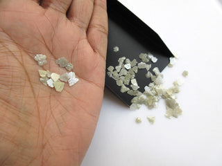 White Triangular Flat Raw Diamond Free Form Slices, 8mm To 4mm Each Natural Rough Diamond Slices, SKU-SL51