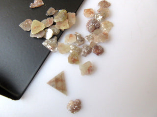 8mm To 4mm Each Free Form Red Raw Diamond Slices, Natural Flat Rough Diamond Slices, SKU-SL53