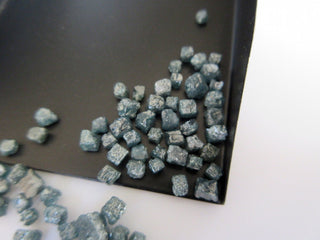 5 Pcs Blue Diamond Box Beads, Loose Rough Diamond, Uncut Diamond, Raw Blue Diamond Cubes, Undrilled Box Beads, 3mm Each Approx, SKU-DD1405