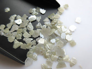 White Triangular Flat Raw Diamond Free Form Slices, 8mm To 4mm Each Natural Rough Diamond Slices, SKU-SL51