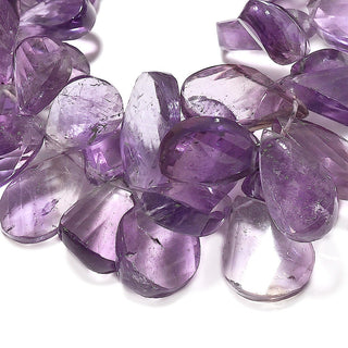 Huge Pink Amethyst Faceted Pear Briolettes, Twisted Pear Beads - 9mm To 15mm Pink Amethyst Briolettes - 26 Pieces 4 Inch, RGS7