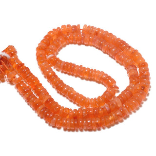 Natural Carnelian Heishi Beads, Smooth Tyre Beads, Carnelian Gemstone Beads, 6mm Beads, 16 Inch Strand, SKU-MS54