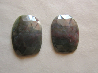 2 Pieces 30x22mm Each Unakite Rose Cut Matched Pairs Faceted Loose Cabochons RCN2