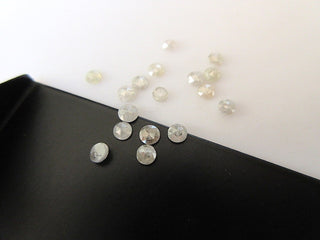 6 Pieces, 3mm Clear White Rose Cut Diamond, Rose Cut Cabochon, White Rose Cut Diamond, Rose Cut Diamond Ring